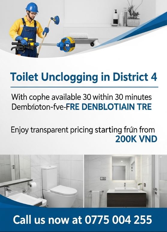 Thợ thông tắc bồn cầu tại quận 4