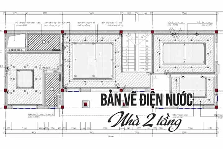 Sơ đồ điện nước nhà 2 tầng tiêu chuẩn